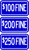 Disabled Fines - Blue ($100, $200 or $250 Fine) G-13 Blue - image 1