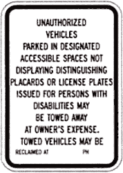 California - Handicapped Parking sign CA1824