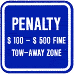 12 x12  Sign - Virginia / Handicapped Parking Fine (Blue) VA12B - image 1