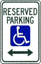 sd-R7-8RA5 12 12 x18 Reserved Parking w/Handicapped Access Symbol & Double Arrow sd-R7-8RA5 - image 1
