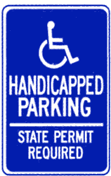 12 x18  Sign - Handicap - State Permit Required G-55