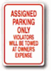 Assigned Parking - Violators... sign R-200