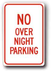 12 x18  Sign - No Over Night Parking R-96