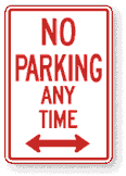 No Parking Any Time with Double Arrow 12 x18  R7-1