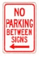 No Parking Between Signs w/Left R-42L