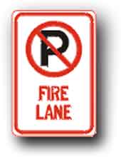 12 x18  Sign - No Parking Fire Lane (with Symbol) R-104