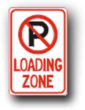 12 x18  Sign - No Parking Loading Zone (with symbol) R-103
