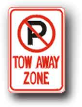 No Parking Tow Away Zone w/Symbol 12 x18  R-100