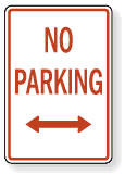 12 x18  No Parking with Double Arrow R-46