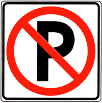 Square No Parking Signs (with Symbol) R8-3S - image 1