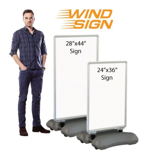 Wind Sign II Snap Frame - Satin Silver 24 inch x36 inch