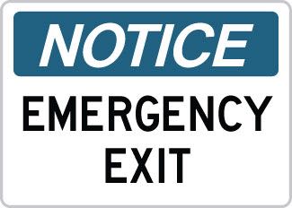 OSHA Safety Sign : Notice - Emergency Exit OSHA-NoticeSign-0115 - image 1