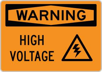 OSHA Safety Sign : Warning - High Voltage SYMVOLT OSHA-WarningSign-0115 - image 1