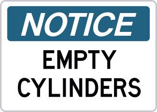 OSHA Safety Sign : Notice - Empty Cylinders OSHA-NoticeSign-0118 - image 1