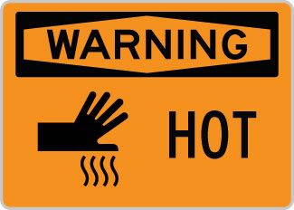 OSHA Safety Sign : Warning - Hot SYMHEATHAND OSHA-WarningSign-0118 - image 1