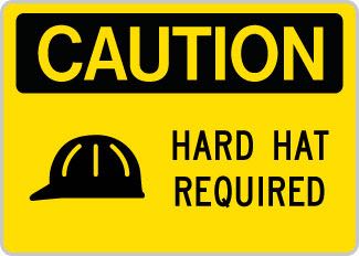 OSHA Safety Sign : Caution - Hard Hat Required SYMHARDHAT OSHA-CautionSign-0126 - image 1