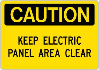 OSHA Safety Sign : Caution - Keep Electric Panel Area Clear OSHA-CautionSign-0135 - image 1