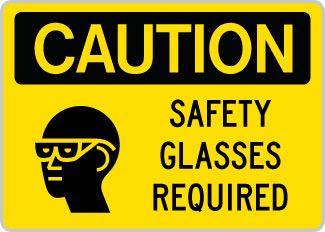 OSHA Caution Sign: Safety Glasses Required EYE/HEAD SYMBOL OSHA-CautionSign-0145 - image 1