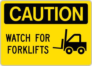 OSHA Safety Sign : Caution - Watch for Forklifts SYMFORKLIFT OSHA-CautionSign-0153 - image 1