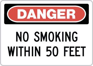 OSHA Safety Sign : Danger - No Smoking Within 50 Feet OSHA-DangerSign-0161 - image 1