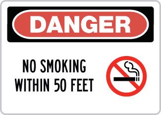 OSHA Danger Sign: No Smoking Within 50 Feet NOSMOKING SYMBOL OSHA-DangerSign-0162 - image 1