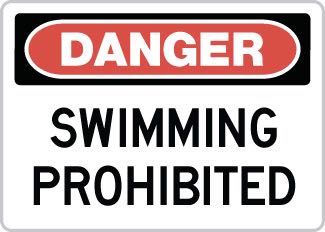 OSHA Safety Sign : Danger - Swimming Prohibited OSHA-DangerSign-0172 - image 1