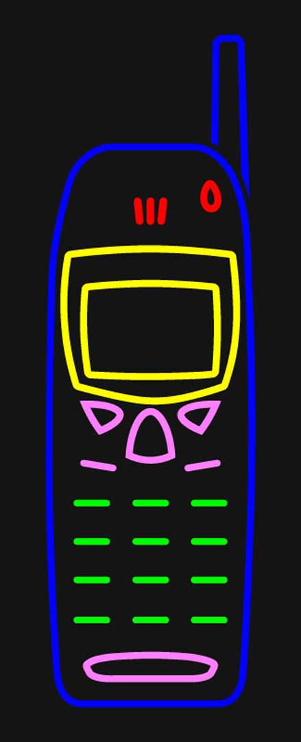 Cellular Phone Neon Sign Graphic 314v - image 1