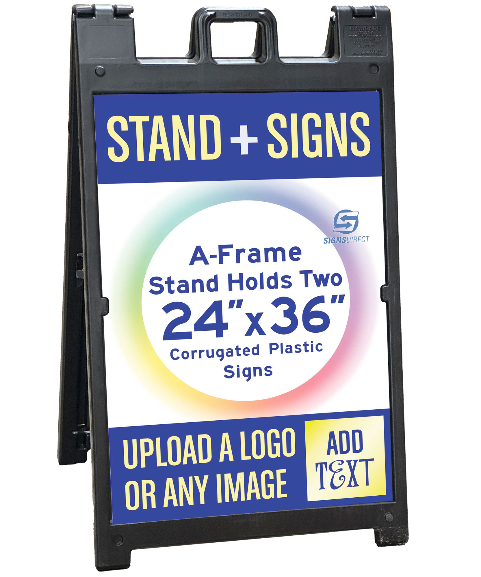 Black Signicade Deluxe with two 4mm 24 x36  signs SD-140BK-PLUS-CSTM-4MCP-2436 - image 1