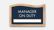 Manager On Duty Signs