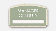 Manager On Duty Signs