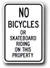 12 inch x18 inch  No Bicycles or Skateboard Riding G-49 - image 1