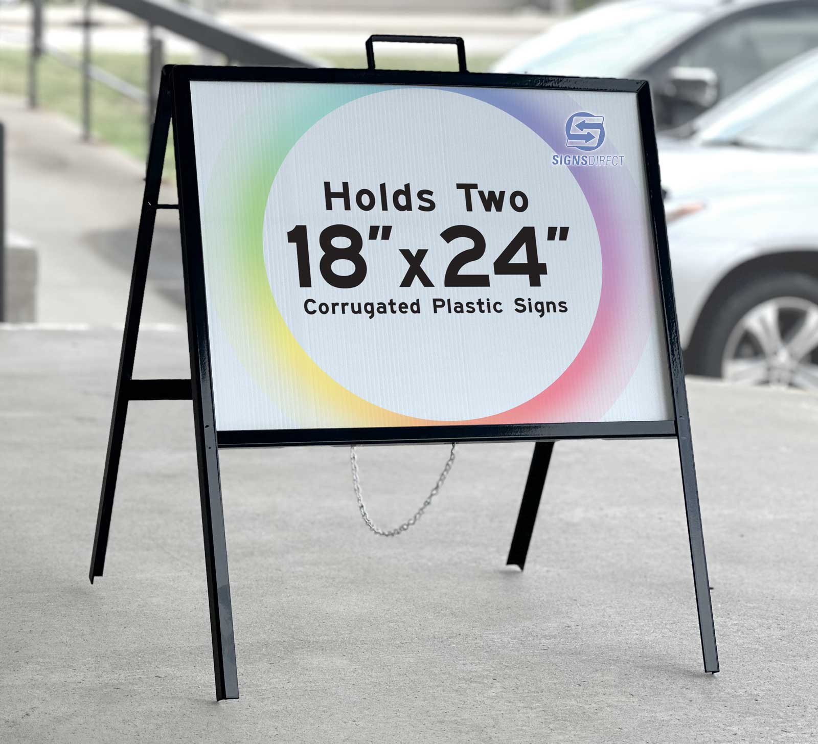 4 Pack of metal A-Frame sidewalk sign holder for 24 x18  Real Estate Signs SD-FF2418SI-4-PACK - image 2