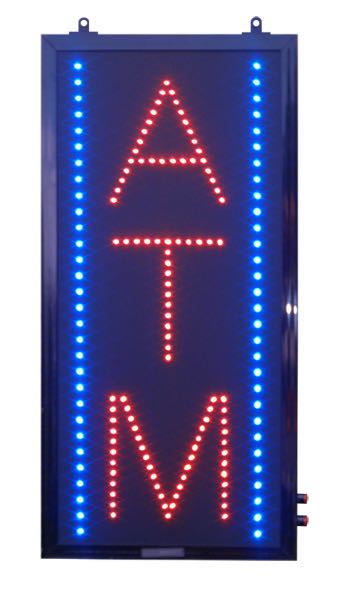 Red LED ATM Sign - 11 inch x24 inch  vertical rectangle SD-LAP6016R - image 1