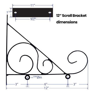 12 inch  Scroll Bracket (bracket only) SD-SC12 - image 2