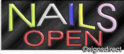 Nails Open Neon Sign : 348 10348 - image 1