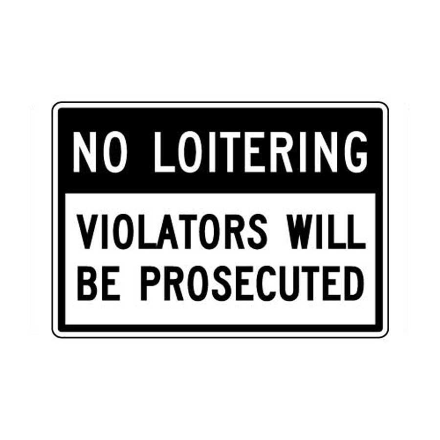 10 Pack of No Loitering Econo-Sign 6.3 x9  SD-AS-SD07-10-PACK - image 2