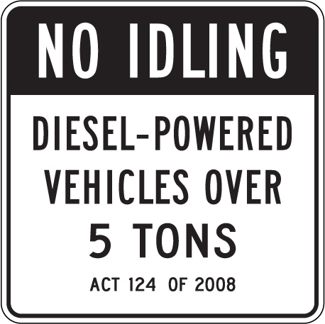 Official Pennsylvania No Idling Diesel / Act 124 Sign SD-R7-100RA - image 1