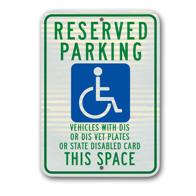 Wisconsin - Handicapped Parking 12 inch x18 inch  / .080 inch  thick SD-WI1218RA5 - image 1