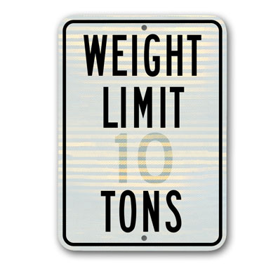 18 inch  x 24 inch  Weight Limit (In Tons) sign R12-1RA9 - image 1