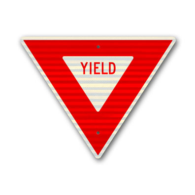 30 inch x30 inch x30 inch  Yield Sign - Alum. with HIP Reflective SD-R1-2RA22 - image 1