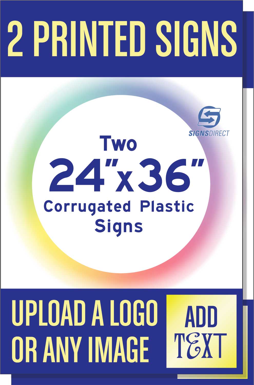 One Pair of two Custom Printed Signs for the Signicade - 4mm Coro SD-CSTM-KIT-TWO-24x36-4MM - image 1